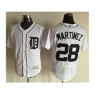 Men Detroit Tigers #28 J. D. Martinez Majestic White Flexbase Authentic Collection Player Jersey