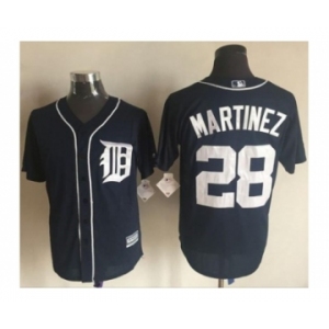 Men Detroit Tigers #28 J. D. Martinez Navy Blue 2016 Official Cool Base Jersey