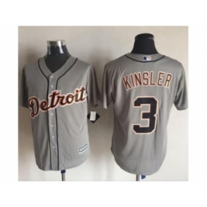 Men Detroit Tigers #3 Ian Kinsler Gray 2016 Official Cool Base Jersey