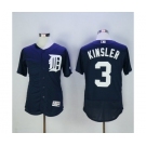 Men Detroit Tigers #3 Ian Kinsler Majestic Navy Blue Flexbase Authentic Collection Player Jersey