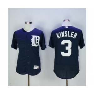 Men Detroit Tigers #3 Ian Kinsler Majestic Navy Blue Flexbase Authentic Collection Player Jersey