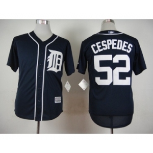 Men Detroit Tigers #52 Yoenis Cespedes Navy Blue 2016 Official Cool Base Jersey