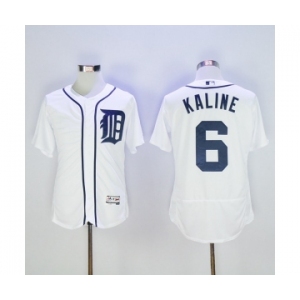 Men Detroit Tigers #6 Al Kaline Majestic White Flexbase Authentic Collection Player Jersey