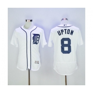 Men Detroit Tigers #8 Justin Upton Majestic White Flexbase Authentic Collection Player Jersey