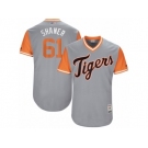Men's 2017 Little League World Series Tigers #61 Shane Greene Shaner Gray Jersey