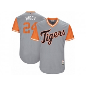 Men's 2017 Little League World Series Tigers Miguel Cabrera #24 Miggy Gray Jersey