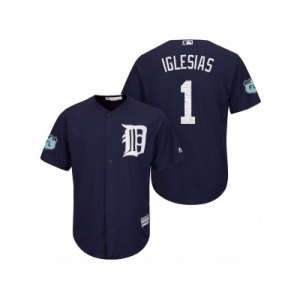 Men's Detroit Tigers #1 Jose Iglesias 2017 Spring Training Cool Base Stitched MLB Jersey