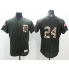 Men's Detroit Tigers #24 Miguel Cabrera Majestic Green Salute to Service Flexbase Authentic Collection Jersey