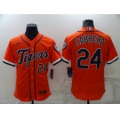 Men's Detroit Tigers #24 Miguel Cabrera Orange Stitched MLB Flex Base Nike Jersey