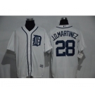Men's Detroit Tigers #28 JD Martinez White Official Cool Base Player Jersey