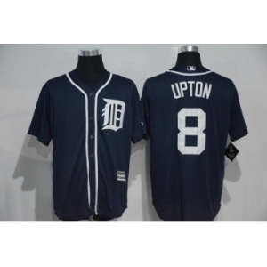 Men's Detroit Tigers #8 Justin Upton Blue Official Cool Base Player Jersey
