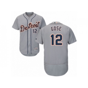 Men's Majestic Detroit Tigers #12 Anthony Gose Grey Flexbase Authentic Collection MLB Jersey