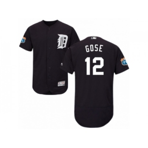 Men's Majestic Detroit Tigers #12 Anthony Gose Navy Blue Flexbase Authentic Collection MLB Jersey