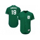 Men's Majestic Detroit Tigers #19 Anibal Sanchez Green Celtic Flexbase Authentic Collection MLB Jersey