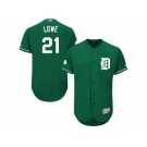 Men's Majestic Detroit Tigers #21 Mark Lowe Green Celtic Flexbase Authentic Collection MLB Jersey