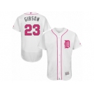 Men's Majestic Detroit Tigers #23 Kirk Gibson Authentic White 2016 Mother's Day Fashion Flex Base MLB Jersey