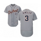 Men's Majestic Detroit Tigers #3 Ian Kinsler Grey Flexbase Authentic Collection MLB Jersey