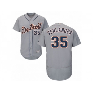 Men's Majestic Detroit Tigers #35 Justin Verlander Grey Flexbase Authentic Collection MLB Jersey