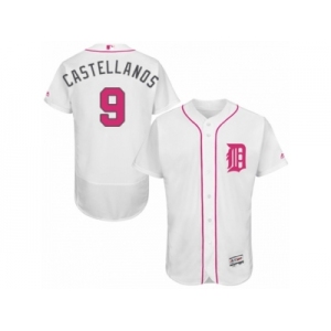 Men's Majestic Detroit Tigers #9 Nick Castellanos Authentic White 2016 Mother's Day Fashion Flex Base MLB Jersey