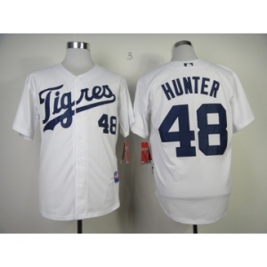 mlb jerseys detroit tigers #48 torii hunter white[2013 new]