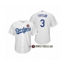 2019 Armed Forces Day #3 Chris Taylor Los Angeles Dodgers White Jersey