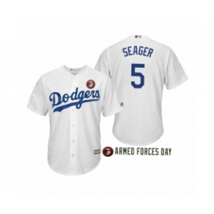 2019 Armed Forces Day #5 Corey Seager Los Angeles Dodgers White Jersey