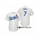 2019 Armed Forces Day #7 Julio Urias Los Angeles Dodgers White Jersey