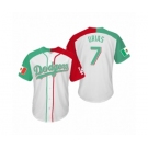 Julio Urias #7 Los Angeles Dodgers Two-Tone Mexican Heritage Night Cool Base Jersey