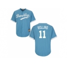 Los Angeles Dodgers #11 Jimmy Rollins Light Blue Cooperstown Throwback Stitched Baseball Jersey