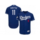 Los Angeles Dodgers #11 Logan Forsythe Authentic Royal Blue Alternate 2017 World Series Bound Flex Base MLB Jersey