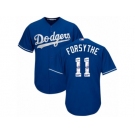 Los Angeles Dodgers #11 Logan Forsythe Authentic Royal Blue Team Logo Fashion Cool Base MLB Jersey