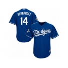 Los Angeles Dodgers #14 Enrique Hernandez Replica Royal Blue Alternate 2017 World Series Bound Cool Base MLB Jersey