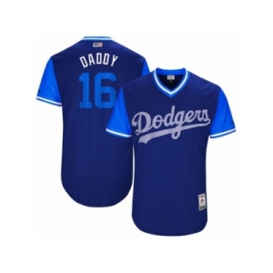 Los Angeles Dodgers #16 Andre Ethier Daddy Authentic Navy Blue 2017 Players Weekend MLB Jersey