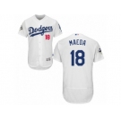 Los Angeles Dodgers #18 Kenta Maeda Authentic White Home 2017 World Series Bound Flex Base MLB Jersey