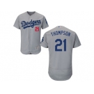 Los Angeles Dodgers #21 Trayce Thompson Grey Flexbase Authentic Collection Stitched Baseball Jersey