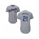 Los Angeles Dodgers #21 Yu Darvish Grey Flexbase Authentic Collection MLB Jersey