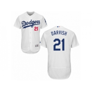 Los Angeles Dodgers #21 Yu Darvish White Flexbase Authentic Collection MLB Jersey