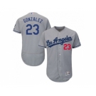 Los Angeles Dodgers #23 Adrian Gonzalez Grey Flexbase Authentic Collection Stitched Baseball Jersey