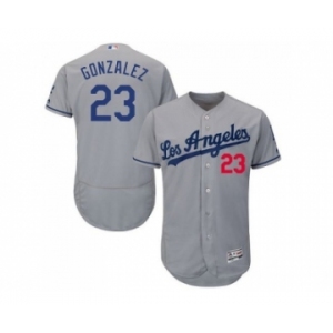 Los Angeles Dodgers #23 Adrian Gonzalez Grey Flexbase Authentic Collection Stitched Baseball Jersey
