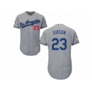 Los Angeles Dodgers #23 Kirk Gibson Authentic Grey Road 2017 World Series Bound Flex Base MLB Jersey