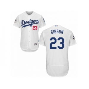 Los Angeles Dodgers #23 Kirk Gibson Authentic White Home 2017 World Series Bound Flex Base MLB Jersey