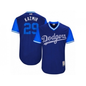 Los Angeles Dodgers #29 Scott Kazmir Kazmir Authentic Navy Blue 2017 Players Weekend MLB Jersey