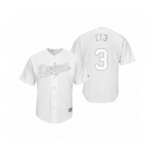 Los Angeles Dodgers #3 Chris Taylor CT3 White 2019 Players' Weekend Replica Jersey