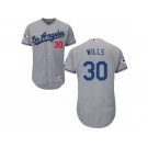 Los Angeles Dodgers #30 Maury Wills Authentic Grey Road 2017 World Series Bound Flex Base MLB Jersey