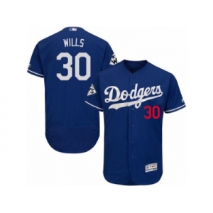 Los Angeles Dodgers #30 Maury Wills Authentic Royal Blue Alternate 2017 World Series Bound Flex Base MLB Jersey