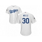 Los Angeles Dodgers #30 Maury Wills Replica White Home 2017 World Series Bound Cool Base MLB Jersey