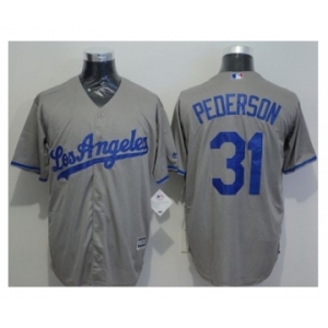 Los Angeles Dodgers #31 Joc Pederson Grey New Cool Base Stitched Baseball Jersey