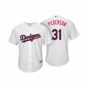 Los Angeles Dodgers #31 Joc Pederson White 2017 Independence Day Cool Base Jersey