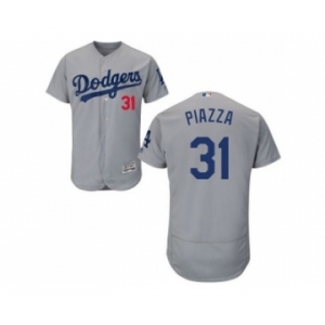 Los Angeles Dodgers #31 Mike Piazza Grey Flexbase Authentic Collection Stitched Baseball Jersey