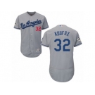 Los Angeles Dodgers #32 Sandy Koufax Authentic Grey Road 2017 World Series Bound Flex Base MLB Jersey